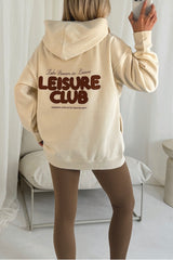 Leisure club ecru printed hoodie and legging set