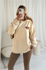 Leisure club ecru printed hoodie and legging set