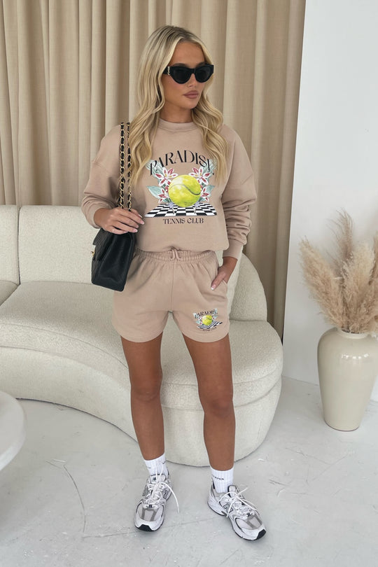 Paradise Club Stone Premium Sweater Short Loungewear Set