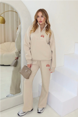 New York stone 3/4 zip sweater straight leg loungewear