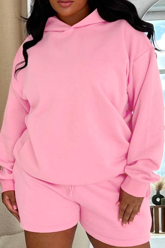 Glamify CURVE premium essential relaxed baby pink shorts