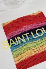 Saint louis lemon embroidered premium short tee coord