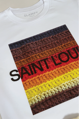 Saint louis chocolate embroidered premium short tee coord