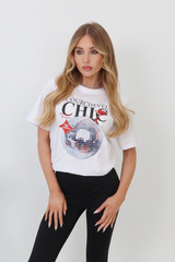 Courchevel Chic Ski white heavyweight printed t-shirt