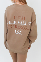 Ski resort mocha printed sweater