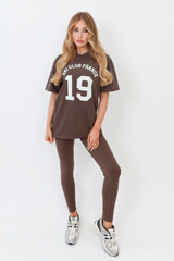 Ski Club France chocolate heavyweight t-shirt