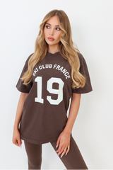 Ski Club France chocolate heavyweight t-shirt
