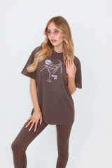 Apres Ski martini disco ball chocolate heavyweight t-shirt