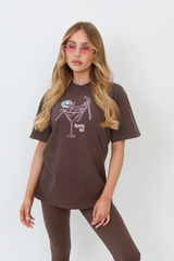 Apres Ski martini disco ball chocolate heavyweight t-shirt