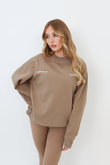 Ski resort mocha printed sweater