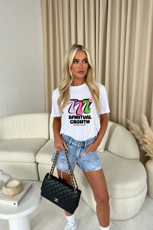 Spiritual Growth Multi Colour & White printed tee