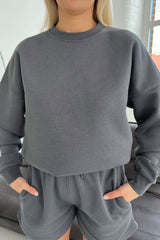 Glamify Premium Essential Relaxed Steel Grey Sweatshirt Sweater