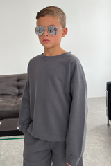 Mini steel grey premium essential sweater