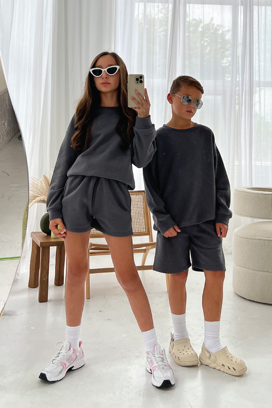 Mini steel grey premium essential sweater