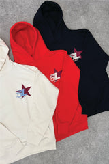 Studio leisure star red printed hoodie