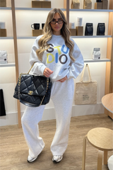 STUDIO LEISURE ESSENTIAL MARL COLOUR PRINTED SWEATER