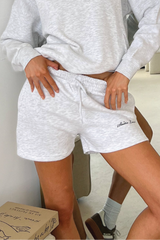 Studio leisure cursive marl grey printed shorts