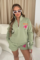 Monte Carlo sage 3/4 zip shorts PREMIUM loungewear set