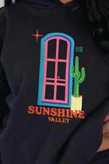 Sunshine Valley Black PREMIUM Embroidered Hooded loungewear set