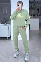 Sunshines Sage Embroidered Sweater Jogger Loungewear Set Loungewear