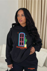 Sunshine Valley Black PREMIUM Embroidered Hooded loungewear set