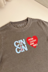 Cin Cin faded grey printed heavyweight oversized t-shirt