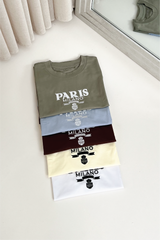 Paris Milano sage embroidered t-shirt