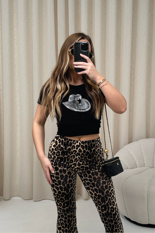 Shimmer black print Eras baby tee