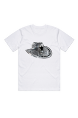 Shimmer white print Eras t-shirt