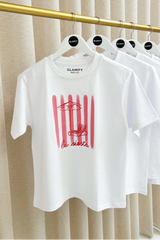 Mini la siesta white printed t-shirt