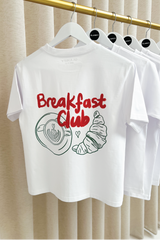 Mini breakfast club white printed t-shirt
