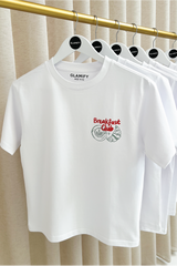 Mini breakfast club white printed t-shirt