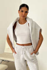 GeGe white embroidered ribbed vest