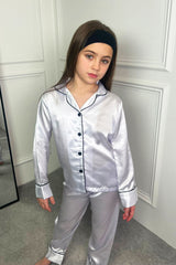 Mini Casey white Satin Pyjamas