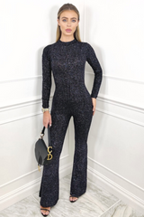 Shimmer multi glitter flared jumpsuit