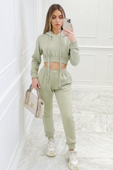 Alaska sage cropped hooded loungewear set