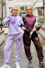 visionary lilac embroidered sweater loungewear set