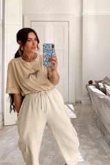 ROMI Camel Oversized Tiger print T-Shirt