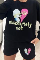 Absolutely Not Black printed sweater short coord
