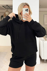 ophelia glamify essential black hoodie short set