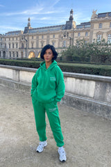 Health & Wealth embroidered Green hoodie set