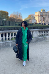 Health & Wealth embroidered Green hoodie set