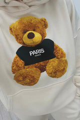 Paris teddy ecru hooded loungewear set