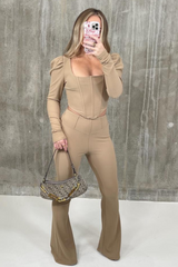 Meela beige corset trouser coord