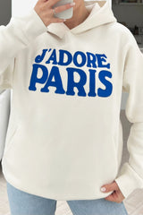 Jadore paris Ecru & Blue premium embroidered hoodie