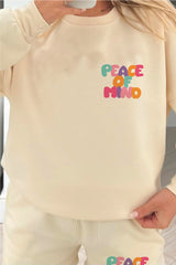 peace of mind ecru sweater short loungewear set