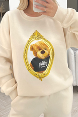 Mirror teddy ecru sweater loungewear set