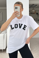 Love white & black printed tee