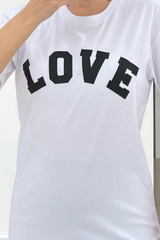 Love white & black printed tee