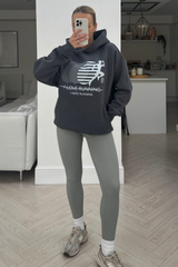 I hate running steel grey printed premium hoodie